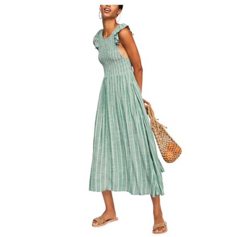Free People Butterflies Chambray Midi Dress